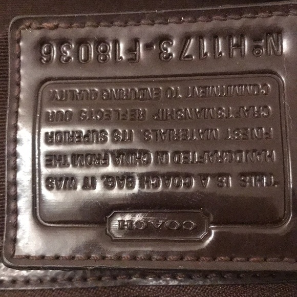 COACH #H1173-F18036 DARK BROWN FRAMED KISSLOCK STRIPED SIGNATURE CANVAS/LEATHER - Picture 9 of 9